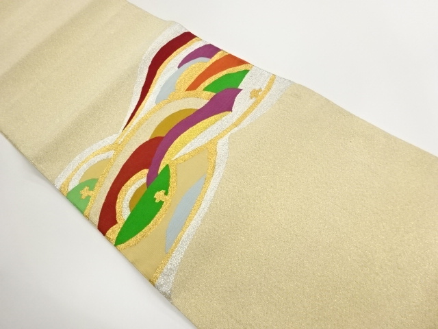 JAPANESE KIMONO / NAGOYA OBI / WOVEN GEOMETRIC PATTERN 